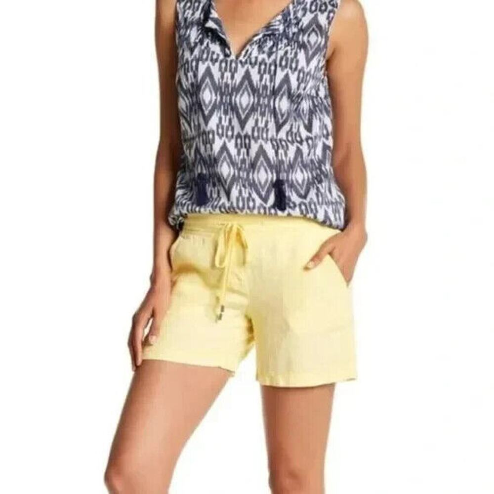 Tommy Bahama Two Palms Shorts 2 Yellow Linen Leigh Trouser-Fit